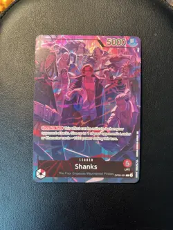 OP09-001 Shanks (2nd Anniversary Leader Alt) ONE PIECE Card TCG NM English - Image 1