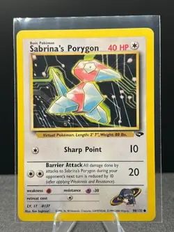 Sabrina's Porygon 98/132 - Cosmos Holo - Gym Heroes 1st Edition - Pokemon TCG NM - Image 1