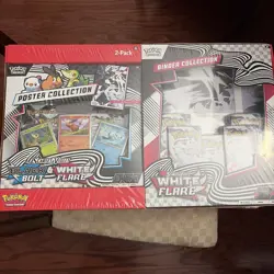 6 Pokemon TCG White Flare Binder + Black Bolt & White Flare Poster Collection - Image 1