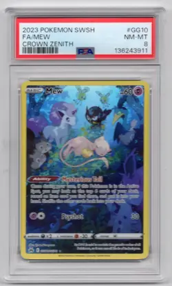 Pokemon Mew Crown Zenith Galarian Gallery Full Art #GG10 PSA 8 - Image 3