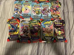 Pokemon TCG Sleeved Booster Packs Lot Of 14 Surging Sparks Phantasmal Perfect - Image 3