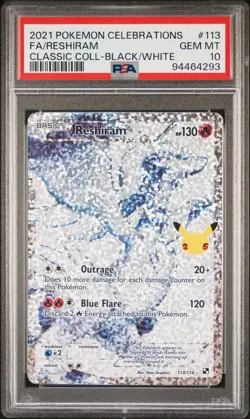 PSA 10 Reshiram #113 Celebrations Classic Collection Pokemon TCG - Image 1