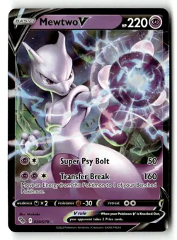 Mewtwo V 030/078 Holo V Rare Pokemon GO Pokemon Lightly Played - Image 1