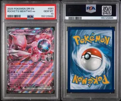 2025 POKEMON DRI EN-DESTINED RIVALS #081 TEAM ROCKET'S MEWTWO EX PSA 10 - Image 3