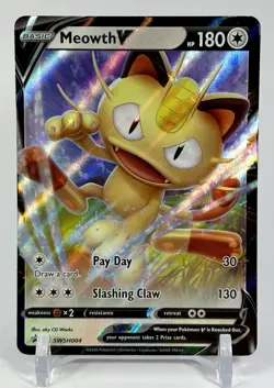 Meowth V - SWSH004 Sword & Shield Promo NM Pokemon TCG - Image 1
