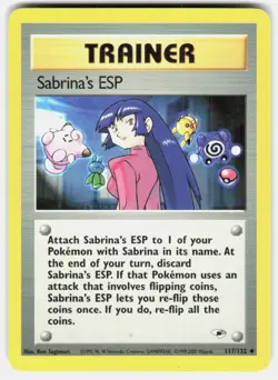 Sabrina's ESP 117/132 Uncommon Gym Heroes Pokemon Unlimited Lightly Played - Image 2
