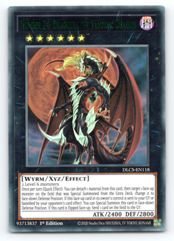 Number 24: Dragulas the Vampiric Dragon - DLCS-EN118 - GREEN Ultra Rare Yugioh - Image 1