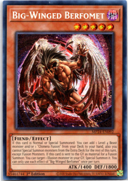 Big-Winged Berfomet - MP24-EN092 Prismatic Secret Rare 1st Edition Yugioh - Image 1