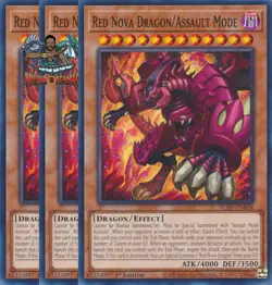 Yugioh! 3x Red Nova Dragon/Assault Mode BLZD-EN004 Common 1st Ed NM - Image 1