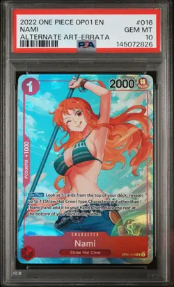 Nami PSA 10 - OP01-016 - Beta Wave 2 - R Alternate Art - One Piece TCG - Image 1