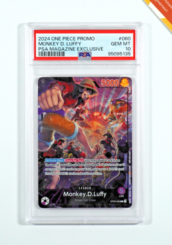 One Piece PSA 10 Monkey D. Luffy #060 PSA Magazine Exclusive Promo 2024 English - Image 1
