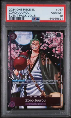 2024 ONE PIECE EVENT PACK VOL.5 #067 ZORO-JUUROU PSA 10 - Image 1