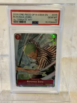 2026 One Piece OP14-015 Roronoa Zoro Alt Art PSA 10 - Image 1