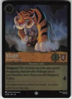Disney Lorcana TCG Rajah - Devoted Protector Cold Foil Whispers in the Well 6 - Image 1