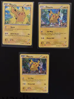 Pikachu 6/12 McDonalds 2015 Holo Promo Pokemon Card TCG Lot (2) + 5/12 (1) - Image 1
