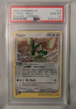 Pokemon Ex Dragon Flygon Cosmos Holo PSA 10 Gem Mint 2003 #15 Low Pop Vintage - Image 1