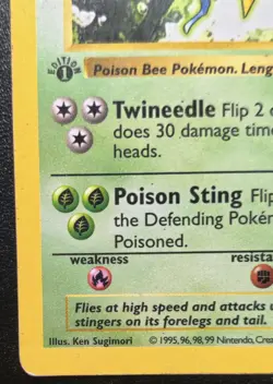 1st Edition Beedrill - 017/102 Base Set - Shadowless - 1999 WOTC Pokemon - Image 5