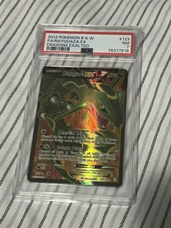 Pokemon TCG 2012 Dragons Exalted Rayquaza EX 123/124 Full Art Holo PSA 7 - Image 1