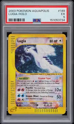 2003 POKEMON AQUAPOLIS #149 LUGIA-HOLO PSA 5 - Image 1