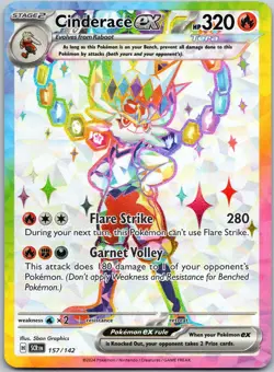 Cinderace ex 157/142 Ultra Rare Stellar Crown NM - Image 1