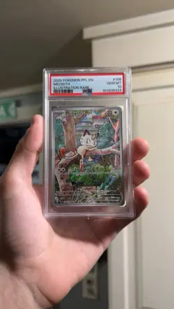 The Pokemon Company Meowth 106/094 Me02 Phantasmal Flames IR Holo PSA 10 - Image 3
