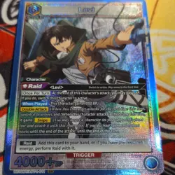 Union Arena Levi SR Holo Character Card Attack on Titan 4000+ BP Raid Bandai - Image 1
