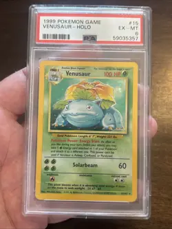 Venusaur Holo #15/102, Pokemon Base Set 1999 Vintage Card, PSA 6 EX-MT - Image 1