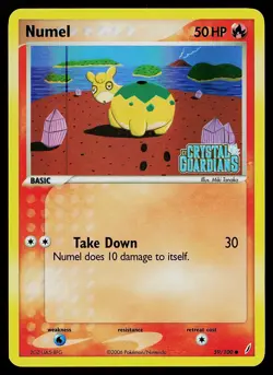 Pokemon Card - Numel Crystal Guardians 59/100 Reverse Holo Stamped - Image 1