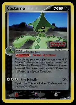 Pokemon Card - Cacturne Power Keepers 27/108 Reverse Holo Stamped - Image 1