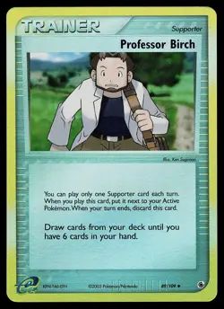 Pokemon Card - Professor Birch Ruby & Sapphire 89/109 Reverse Holo Uncommon - Image 1