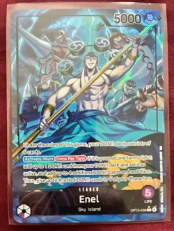Bandai Enel OP15-058 Special Alternate Art Holo Leader One Piece Card Game ENG - Image 1