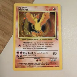 Moltres Fossil 12/62 - Unlimited Holo Rare Card - Pokemon Card TCG - HP/DMG - Image 1