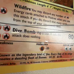 Moltres Fossil 12/62 - Unlimited Holo Rare Card - Pokemon Card TCG - HP/DMG - Image 4