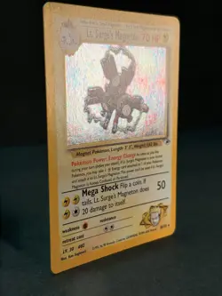 Lt. Surge’s Magneton 8/132 Holo Rare Gym Heroes Pokemon Card LP - SWIRL - Image 2
