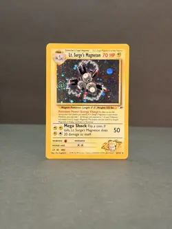 Lt. Surge’s Magneton 8/132 Holo Rare Gym Heroes Pokemon Card LP - SWIRL - Image 4