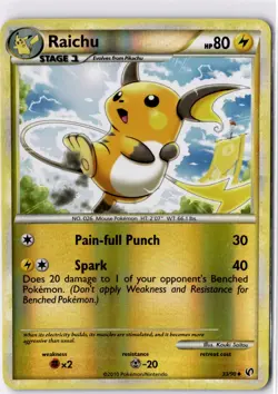 Pokemon Card - Raichu Undaunted 33/90 Reverse Holo LP - Image 1