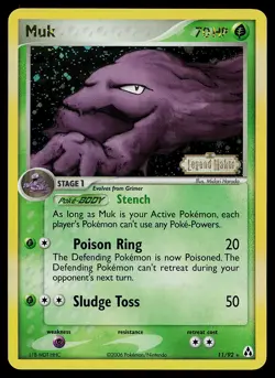 Pokemon Card - Muk Legend Maker 11/92 Rare Reverse Holo STAMPED - Image 1