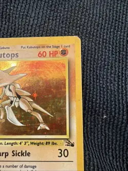 Pokemon TCG Kabutops 9/62 Fossil Holo Rare HP - Image 3
