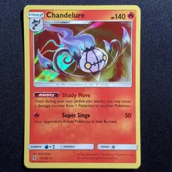 Chandelure 13/145 Holo Holo Rare Guardians Rising Pokemon Lightly Played - Image 1