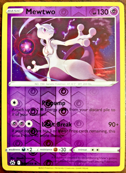 Pokemon TCG - Mewtwo 59/159 Crown Zenith Reverse Holo Rare 2023 - Near Mint - Image 1
