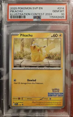 Pokemon Pikachu 2024 Illustration Contest Promo SVP EN 214 PSA 10 Gem Mint - Image 1