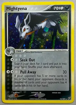 Pokemon Mightyena #12/107 Holo Rare - 2005 EX Deoxys - NM to MT Condition! - Image 1