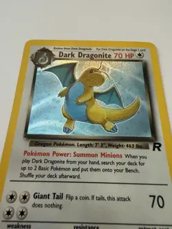 2000 Pokemon Team Rocket Unlimited #5 Dark Dragonite HOLO Rare w/ Swirl 💫 - Image 4