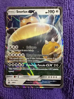 Pokemon TCG Snorlax GX Sun Moon SM05 Promo Nm/Mint Black Star - Image 1