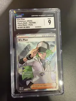 Pokemon CGC 9 MINT 2025 JAPANESE 163 N's Plan - Image 1