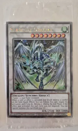 YuGiOh Stardust Dragon Quarter Century Secret Rare TN23-EN016 Sealed - Image 1