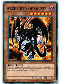 Archfiend of Gilfer - YGLD-ENB05 - Common - 1st Edition - Moderately Played - Image 1
