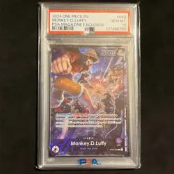 PSA 10 Monkey D Luffy OP05-060 L PSA Magazine Promo English One Piece Card - Image 1