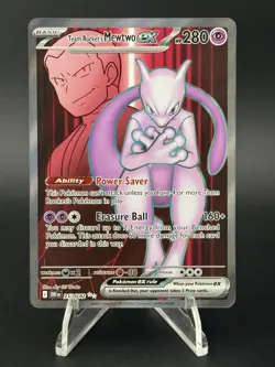 Team Rocket's Mewtwo ex 213/182 Ultra Rare Destined Rivals Pokemon TCG - Image 1