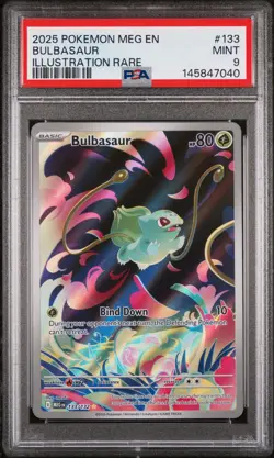 2025 POKEMON MEG EN-MEGA EVOLUTION ILLUSTRATION RARE #133 BULBASAUR PSA 9 - Image 1